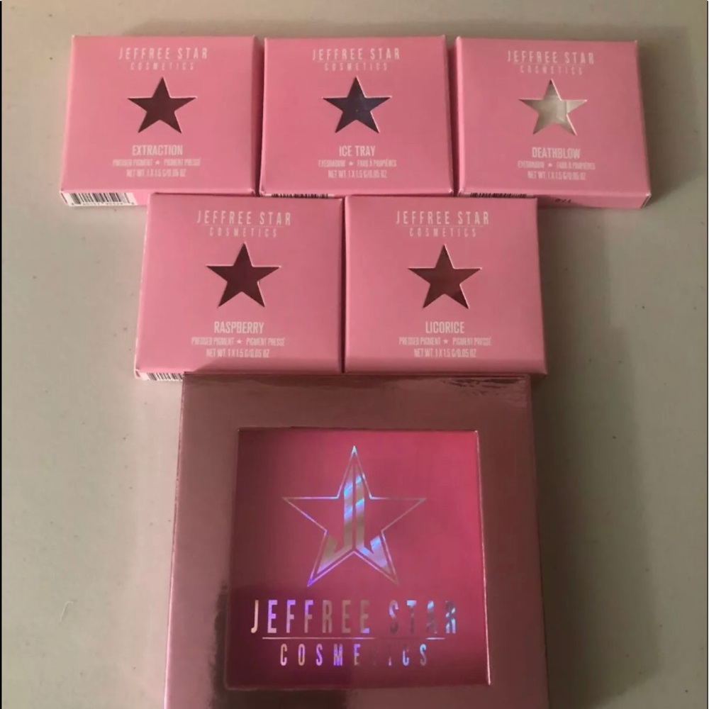 JEFFREE STAR 5 EYE SHADOW SINGLE SHADES BUNDLE  WITH ARTISTRY 9 PAN MAGNETIC NEW